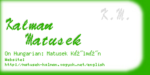 kalman matusek business card